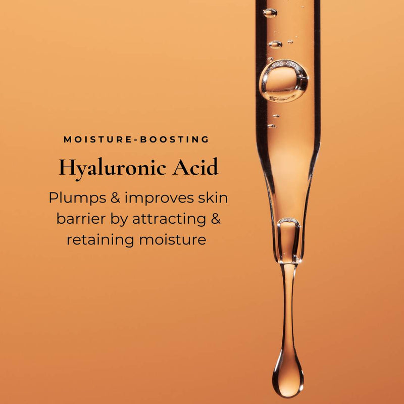 Serum dropper texture with hyaluronic acid benefits